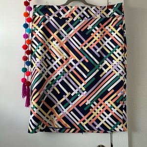 Neoprene pencil skirt with spring colors! Size: 24